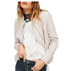 Free People Jacket - cool and clean moto jacket NWT size XS in pearl